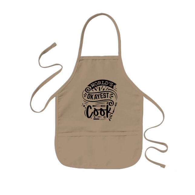 Tablier Enfant World's Okayest Cook Apron - Ustensiles de cuisine (Devant)