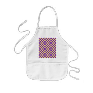 Tablier Enfant Yellow Polka Dots With Purple Background