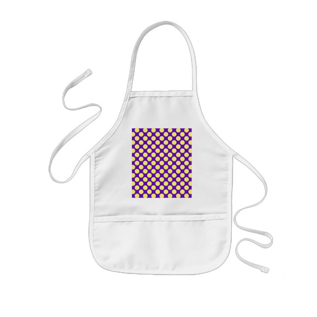 Tablier Enfant Yellow Polka Dots With Purple Background (Devant)