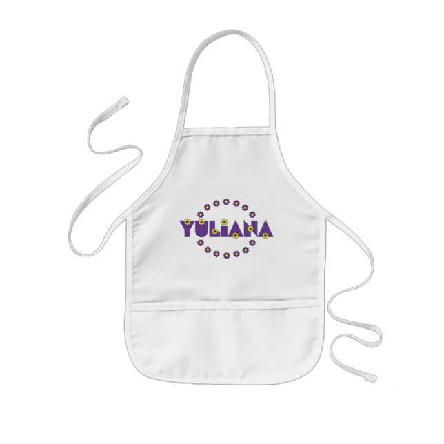 Tablier Enfant Yuliana dans le pourpre de Flores (Devant)