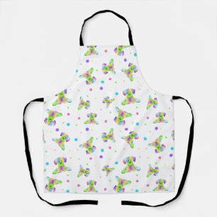 Tablier enfants arc-en-ciel chien chiot pois couleurs vive