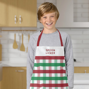Tablier Enfants Drôle Cuisson de Noël Plaid Cuillère Licke