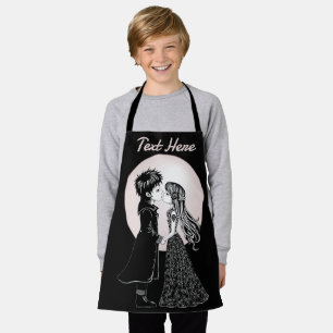 Tablier Enfants gothiques emo mignons s'embrassent pour la