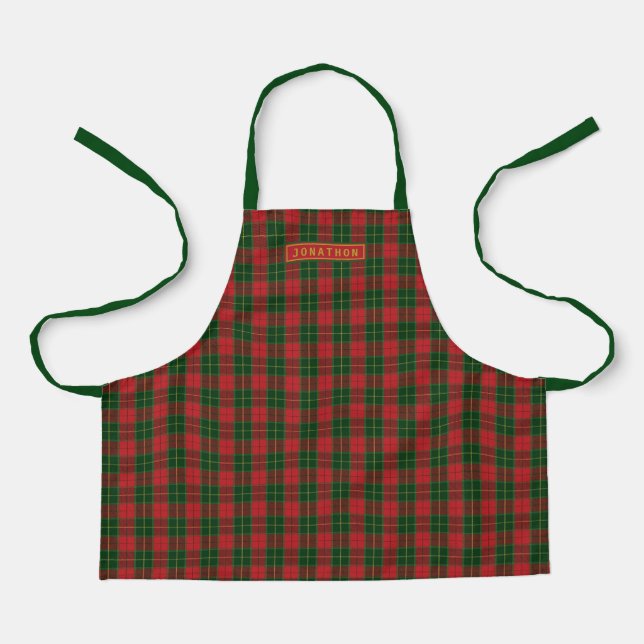 Tablier Enfants personnalisés écossais Noël Tartan Plaid (Recto)