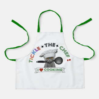 Tablier Enfants "Tickle Chef" Drôle chat Apron Vert