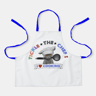 Tablier Enfants "Tickle the Chef" Drôle chat Apron bleu