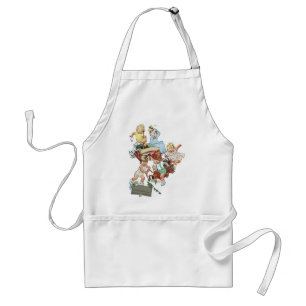 Tablier Enfants Vintage Tout-Petits Jouant avec des Camion