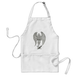 Tablier Engel Bleistiftzeichnung Design noir et blanc