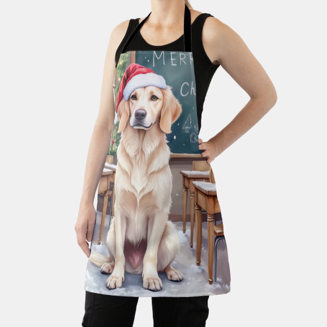 Tablier English Setter Cozy Classroom Teacher Santa (Insitu)