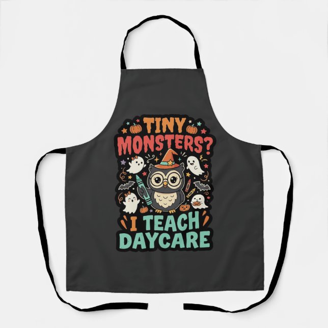 Tablier Enseignant de garderie Halloween Petits Monstres (Recto)