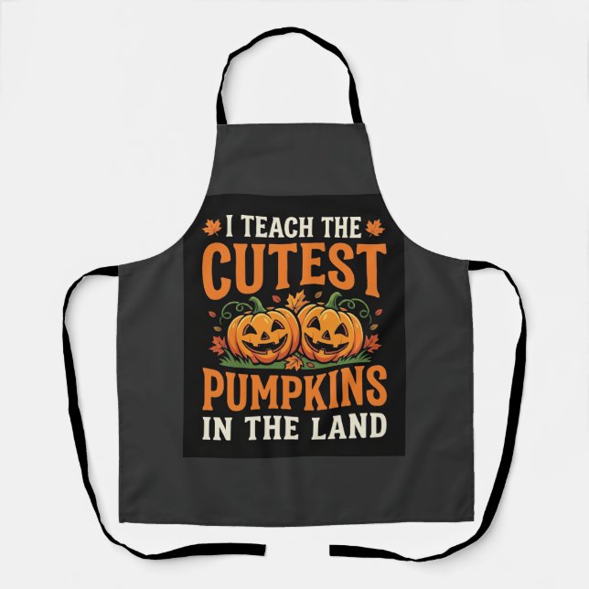 Tablier Enseignant Halloween Dessin de citrouilles le plus (Recto)