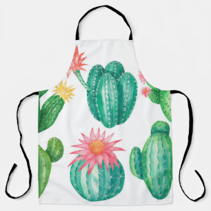 Tablier Ensemble de cactus à fleurs. Éléments isolés sur u
