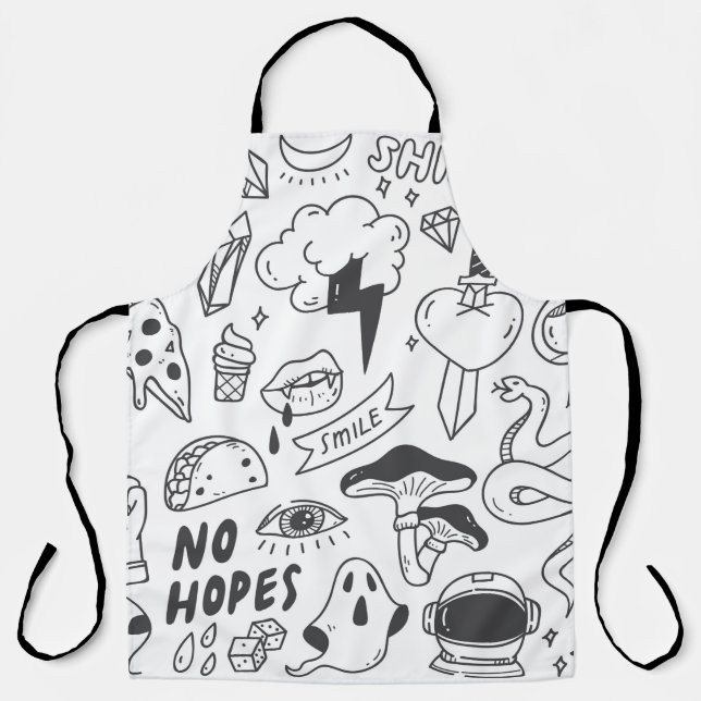 Tablier Ensemble de mignons gribouillis (Recto)