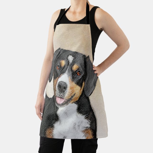 Tablier Entlebucher Mountain Dog Painting Original Chien A (Insitu)