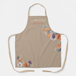 Tablier Entreprise de design floral - Boho Kraft rustique 