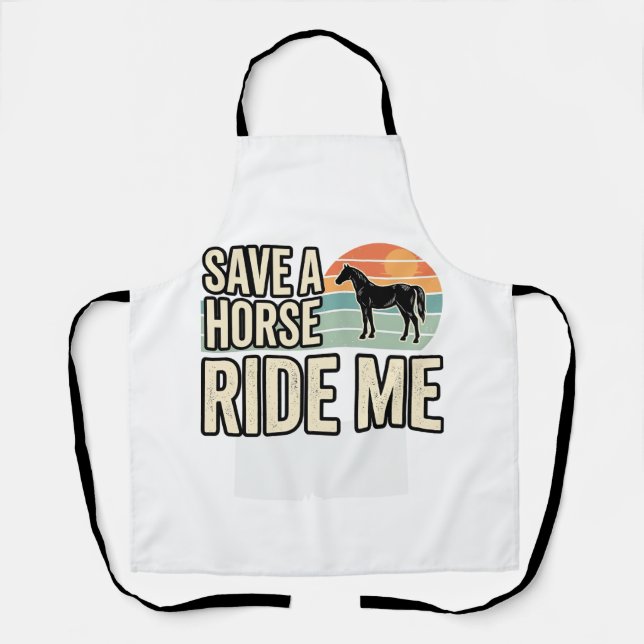Tablier Épargnez un cheval, montez-moi, design de chemise  (Recto)