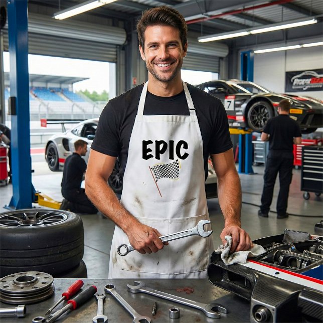 Tablier Epic Finish Line Checkered Racing Flag (Créateur téléchargé)