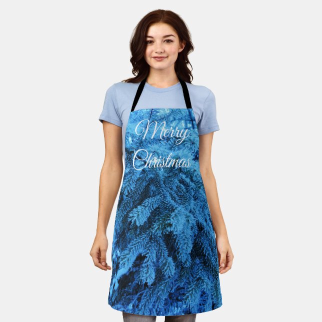 Tablier Épinette de Noël neigeuse (Porté)