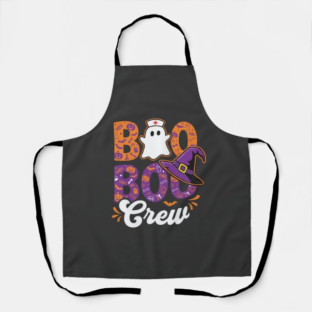 Tablier Équipe Boo Boo Création de fantôme d'infirmière Ha (Recto)