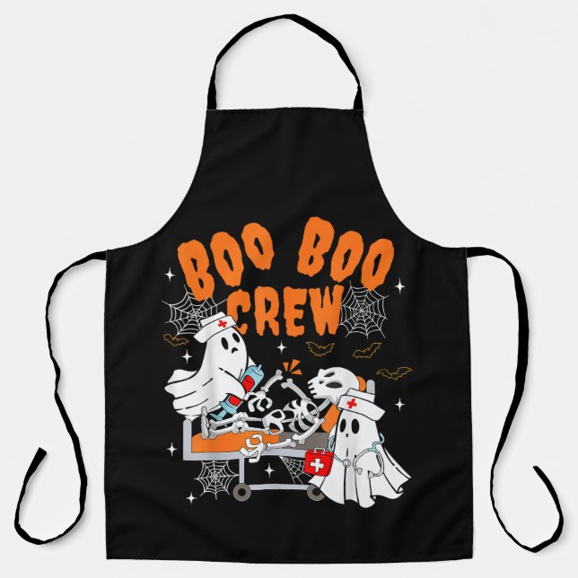 Tablier Équipe Boo Boo Halloween Fantôme Infirmière (Recto)