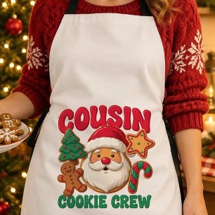 Tablier Équipe de biscuits de cousin Noël Père Noël pain d
