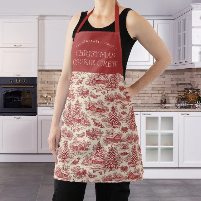 Tablier Équipe de biscuits de Noël familiale motif Toile r (Créateur téléchargé)