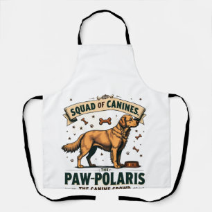 Tablier Équipe de Canidés Graphisme Vintage Pun Chien avec