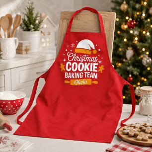 Tablier Équipe de fabrication de biscuits de Noël Nom pers