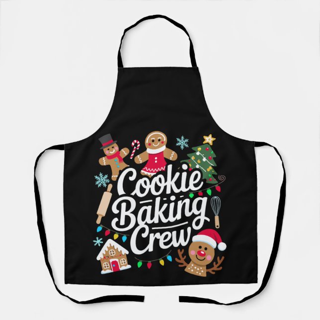 Tablier Équipe de fabrication de biscuits de Noël Renne en (Recto)