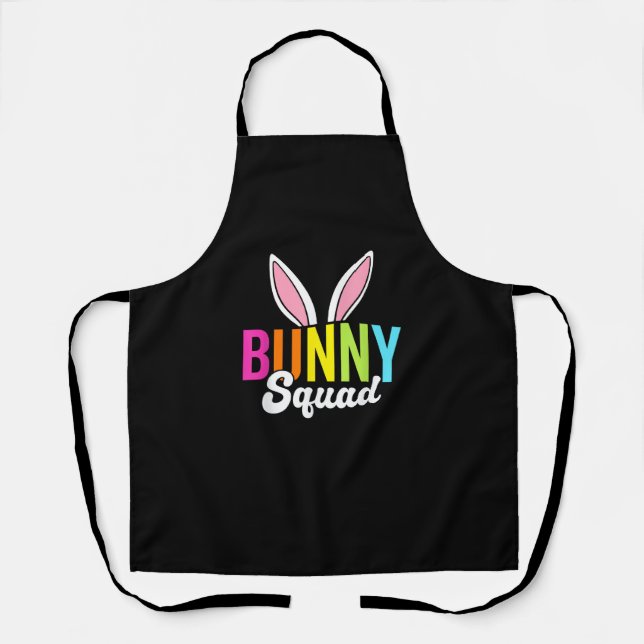Tablier Équipe de lapin, assortis oreilles de lapin de Pâq (Recto)