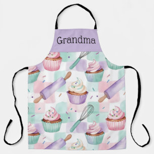 Tablier Équipe de pâtisserie de cupcakes Lavande Sarcelle