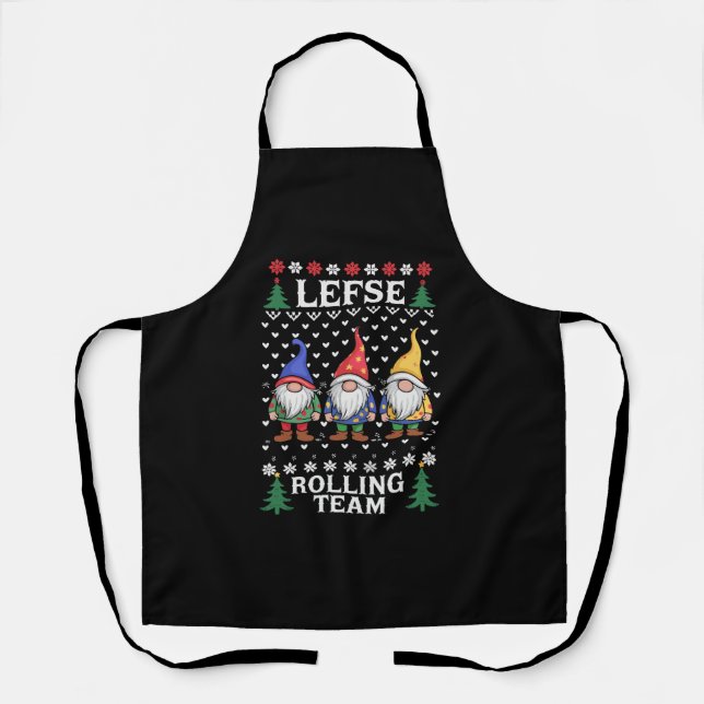 Tablier Équipe de roulage de Lefse Gnome de Noël de cuisso (Recto)