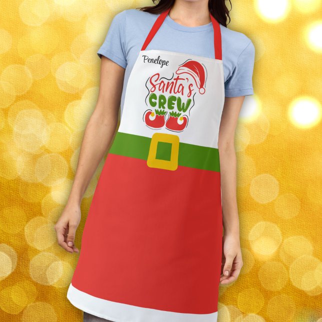 Tablier Équipe festive du Père Noël Noël  (Créateur téléchargé)