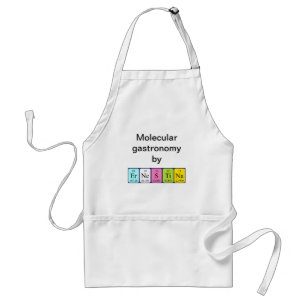 Tablier Ernestina nom de table périodique apron