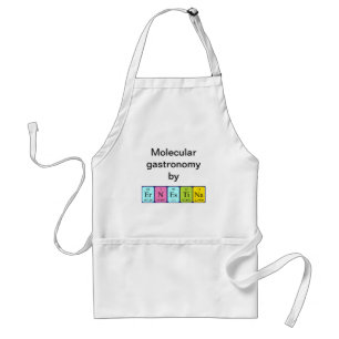 Tablier Ernestina nom de table périodique apron