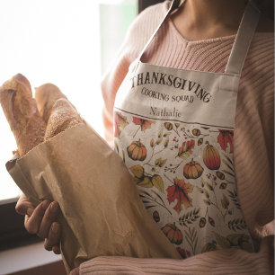 Tablier Escadron de Cuisine d'action de grâce personnalisé