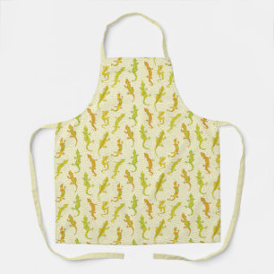 Tablier Escalade de roche Geckos sur jaune - motif sans so