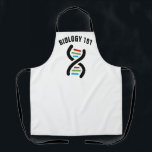 Tablier Espace de science de conception de l'ADN Helix<br><div class="desc">DNA Helix Design Science Apron avec texte personnalisable et couleur arrière - plan.</div>