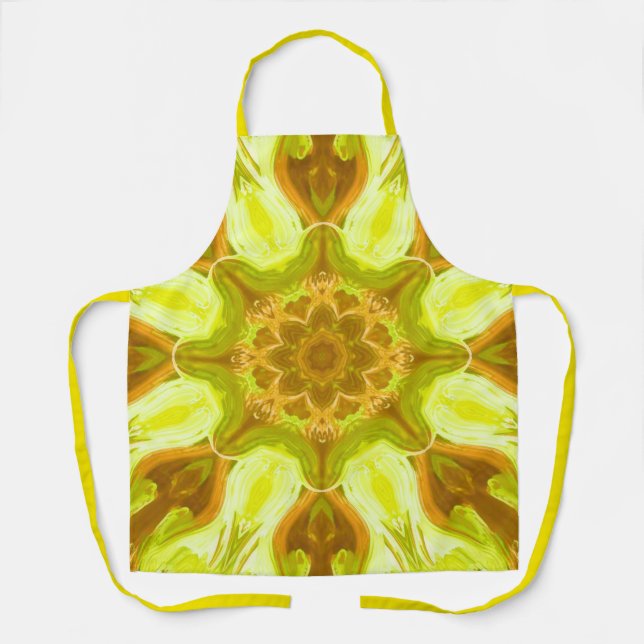 Tablier Esprit de feuillage solaire motif abstrait  (Recto)