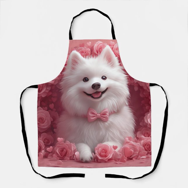 Tablier Esquimau américain avec des roses - Saint-Valentin (Recto)