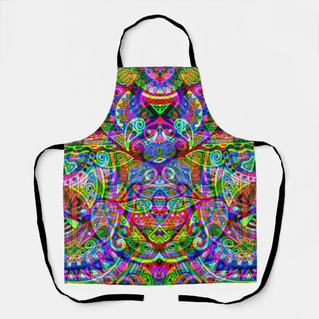 Tablier Esquisse Imaginaire Art - Neon Abstrait Maj 3 (Recto)