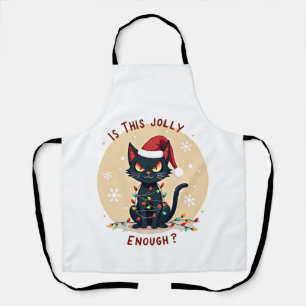 Tablier Est-ce que ce sapin de Noël au chat noir drôle est