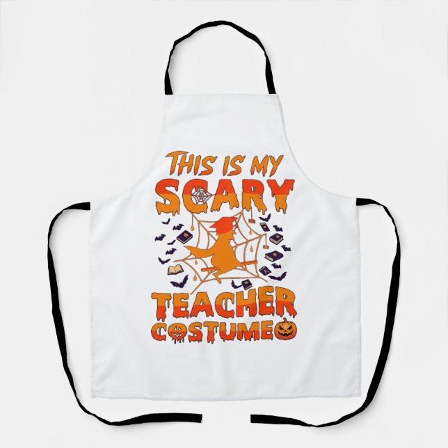 Tablier Est Costume d'enseignant effrayant Halloween Sorci (Recto)