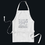 Tablier Established 1940 80th Birthday<br><div class="desc">An elegant silver design celebrating the year she was born! The perfect birthday gift idea for women.</div>