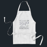 Tablier Established 1940 80th Birthday<br><div class="desc">An elegant silver design celebrating the year she was born! The perfect birthday gift idea for women.</div>