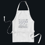 Tablier Established 1950 70th Birthday<br><div class="desc">An elegant silver design celebrating the year she was born! The perfect birthday gift idea for women.</div>