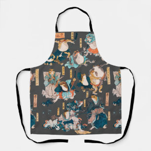 Tablier Estampe japonaise de grenouille sur bois Kuniyoshi