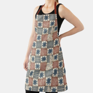 Tablier Esthétique Patchwork Patriotique Vintage