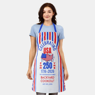 Tablier États-Unis 250 Ans BBQ familial de la fête de l'In