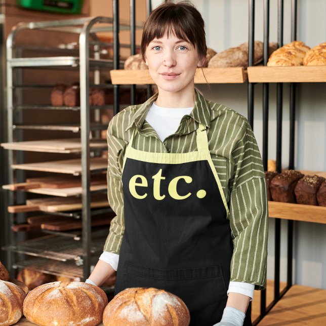 Tablier etc. Typographie moderne moderne moderne noir et j (Créateur téléchargé)